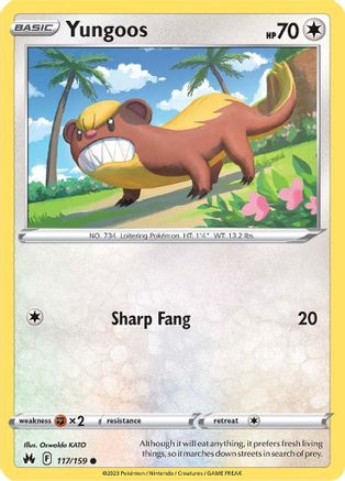 Yungoos (117/159) [SWSH: Crown Zenith] Pokemon Single Pokémon