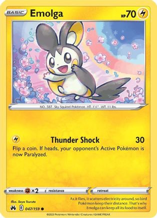 Emolga (47/159) Reverse Holofoil [SWSH: Crown Zenith] Pokemon Single Pokémon