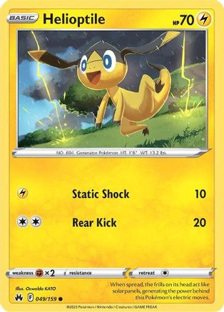 Helioptile (49/159) [SWSH: Crown Zenith] Pokemon Single Pokémon