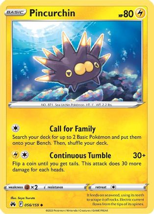 Pincurchin (56/159) [SWSH: Crown Zenith] Pokemon Single Pokémon