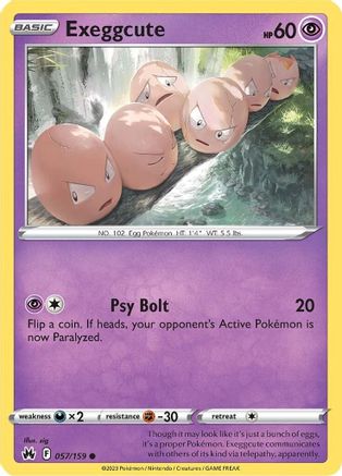 Exeggcute (57/159) Reverse Holofoil [SWSH: Crown Zenith] Pokemon Single Pokémon
