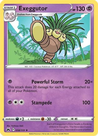Exeggutor (58/159) [SWSH: Crown Zenith] Pokemon Single Pokémon