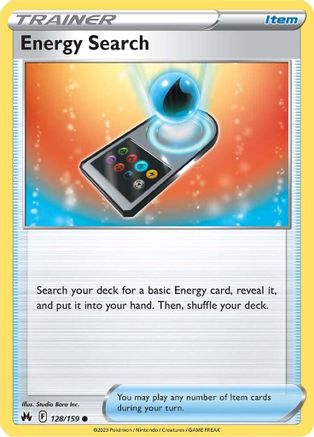 Energy Search (128/159) Reverse Holofoil [SWSH: Crown Zenith] Pokemon Single Pokémon