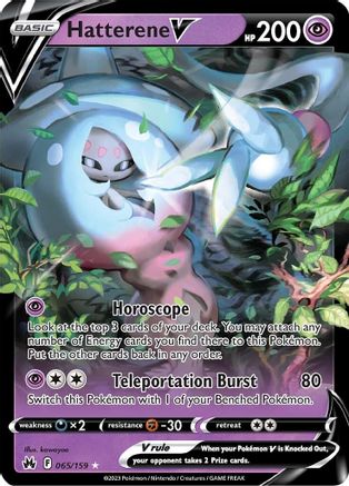 Hatterene V (65/159) Holofoil [SWSH: Crown Zenith] Pokemon Single Pokémon