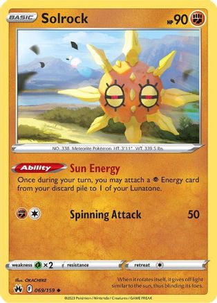 Solrock (69/159) Reverse Holofoil [SWSH: Crown Zenith] Pokemon Single Pokémon