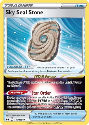 Sky Seal Stone (143/159) Holofoil [SWSH: Crown Zenith] Pokemon Single Pokémon