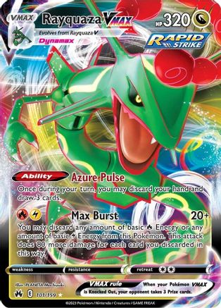 Rayquaza VMAX 101/159 Holofoil [SWSH: Crown Zenith] Pokemon Single Pokémon