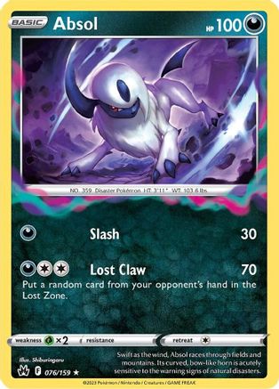 Absol (76/159) Holofoil [SWSH: Crown Zenith] Pokemon Single Pokémon