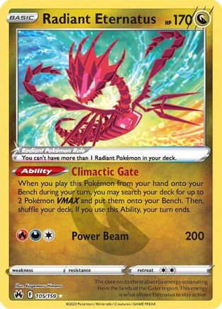 Radiant Eternatus (105/159) Holofoil [SWSH Crown Zenith] Pokemon Single Pokémon