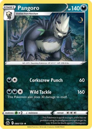Pangoro (80/159) Reverse Holofoil [SWSH: Crown Zenith] Pokemon Single Pokémon