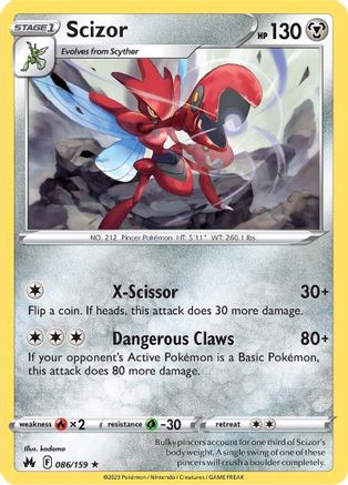 Scizor (86/159) [SWSH: Crown Zenith] Pokemon Single Pokémon