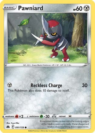 Pawniard (91/159) [SWSH: Crown Zenith] Pokemon Single Pokémon