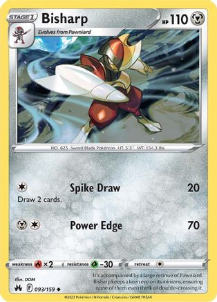 Bisharp (93/159) [SWSH: Crown Zenith] Pokemon Single Pokémon