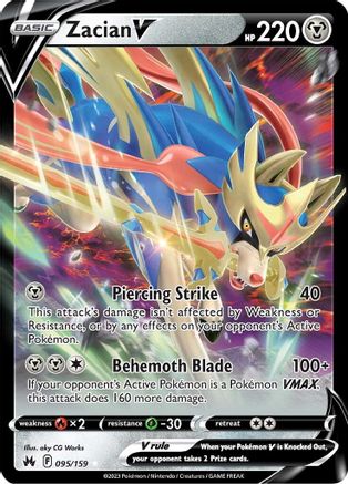 Zacian V (95/159) Holofoil [SWSH: Crown Zenith] Pokemon Single Pokémon