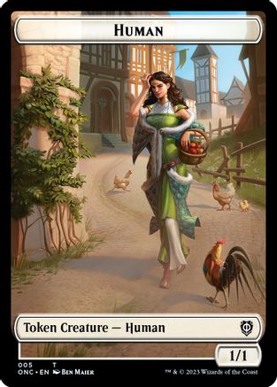 Human // Spirit Double-sided Token (ONC-) [Commander: Phyrexia: All Will Be One] MTG Single Wizards of the Coast