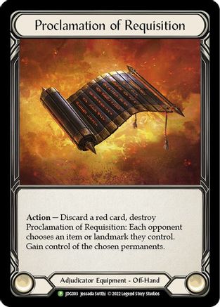 Proclamation of Requisition [JDG003] (Promo)  Cold Foil Flesh And Blood Single Flesh And Blood   