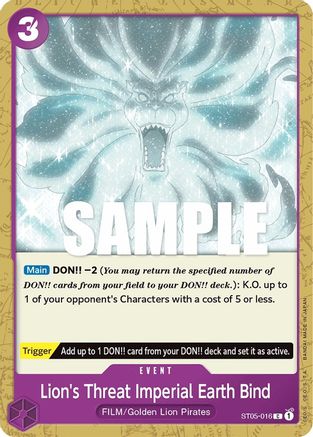 Lion's Threat Imperial Earth Bind (ST05-016) [Starter Deck 5: Film Edition] One Piece Single Bandai