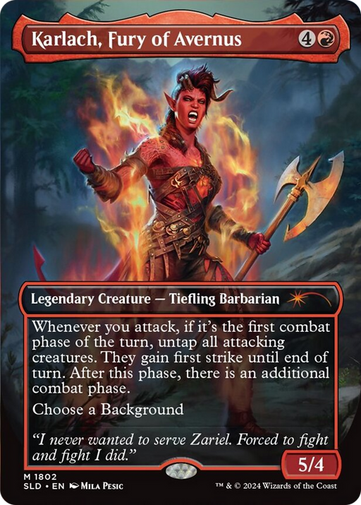 Karlach, Fury of Avernus (SLD-1802) [Secret Lair Drop] (Borderless) Foil MTG Single Wizards of the Coast