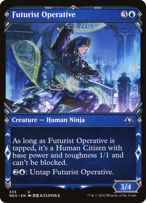 Futurist Operative (NEO-333) [Kamigawa: Neon Dynasty] (Showcase) MTG Single Wizards of the Coast
