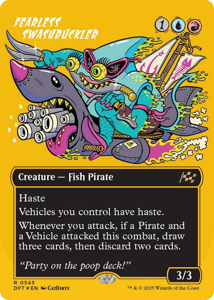 Fearless Swashbuckler (First-Place Foil) (DFT-545) [Aetherdrift] (Borderless) Foil MTG Single Wizards of the Coast
