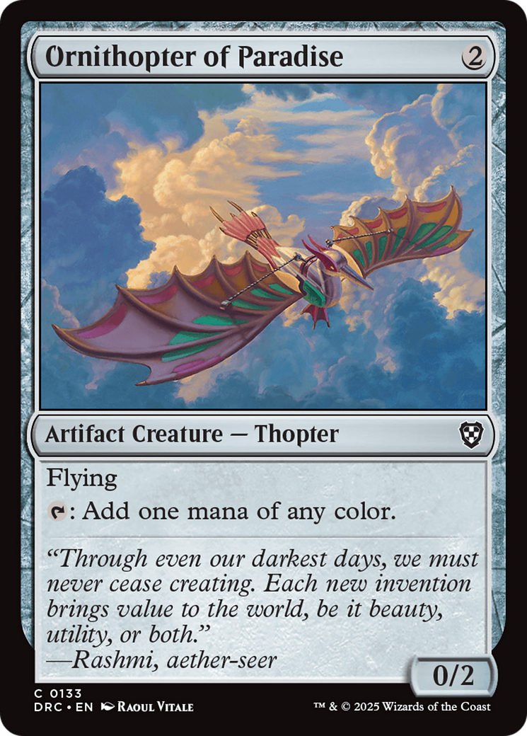 Ornithopter of Paradise (DRC-133) [Commander: Aetherdrift] MTG Single Wizards of the Coast