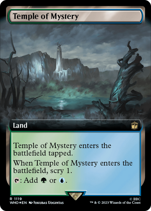 Temple of Mystery (Surge Foil) (WHO-1119) [Doctor Who] (Extended Art) Foil MTG Single Wizards of the Coast