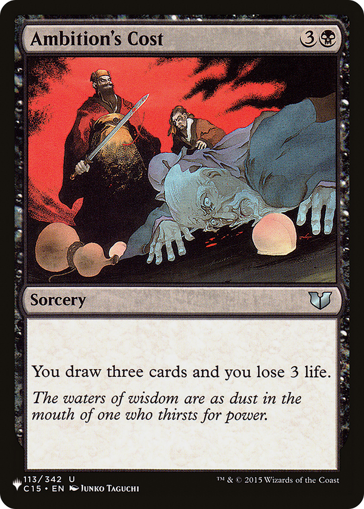 Ambition's Cost (LIST-C15-113) [Mystery Booster] The List MTG Single Wizards of the Coast