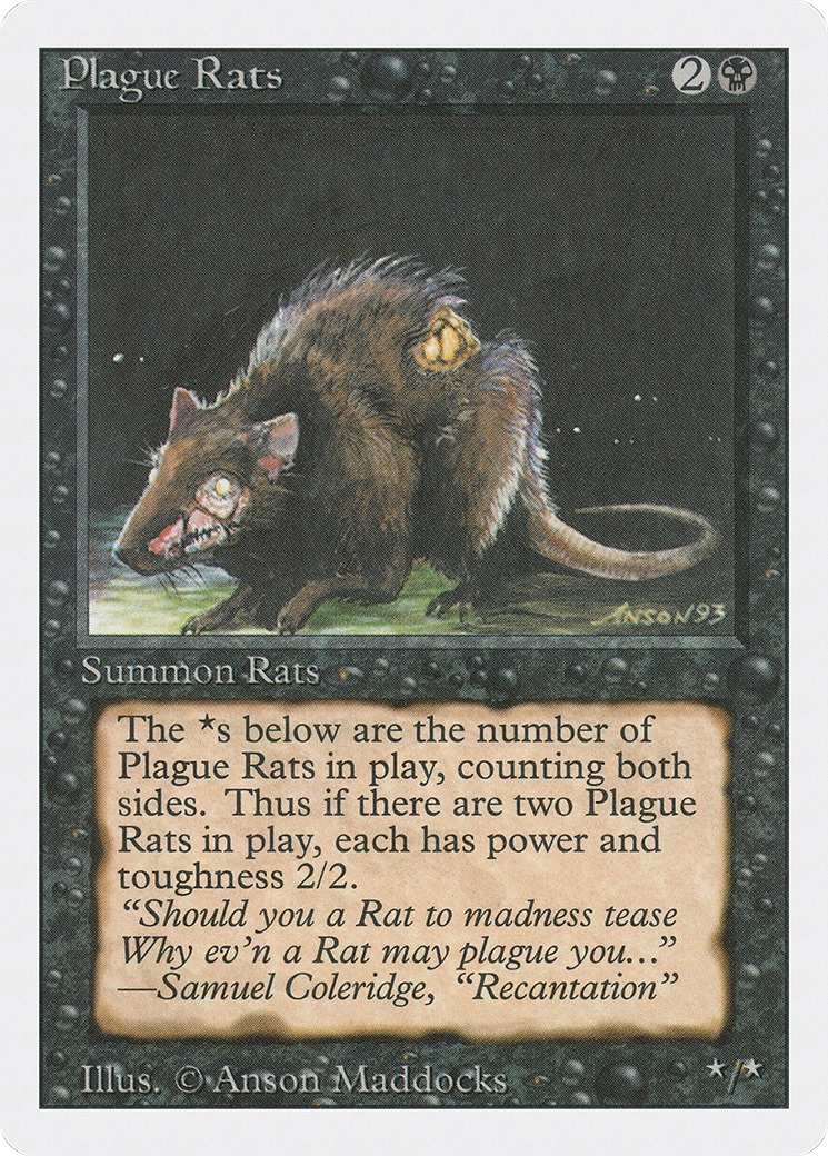 Plague Rats (3ED-123) [Revised Edition] MTG Single Magic: The Gathering