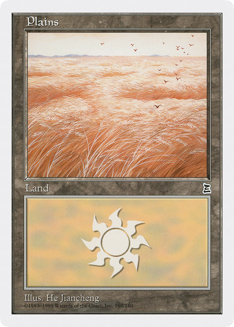 Plains (PTK-168) [Oldschool] Portal Three Kingdoms MTG Single Wizards of the Coast
