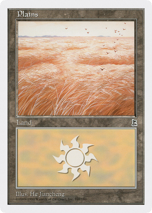 Plains (PTK-168) [Oldschool] Portal Three Kingdoms MTG Single Wizards of the Coast