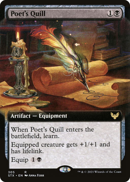 Poet's Quill (STX-305) [Strixhaven: School of Mages] (Extended Art) MTG Single Wizards of the Coast