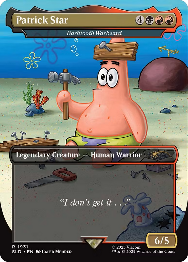 Patrick Star - Barktooth Warbeard (SLD-1931) [Secret Lair] Drop (Borderless) MTG Single Wizards of the Coast