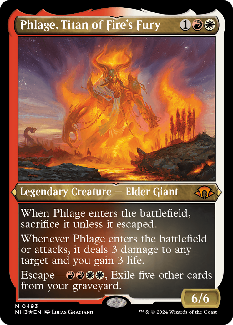 Phlage, Titan of Fire's Fury (Foil Etched) (MH3-493) [Modern Horizons 3] Foil MTG Single Wizards of the Coast