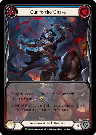 Cut to the Chase (Blue) [LGS115] (Promo)  Rainbow Foil Flesh And Blood Single Flesh And Blood   