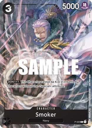 Smoker (Pre-Release) (P-025) [One Piece Promotion Cards] One Piece Single Bandai