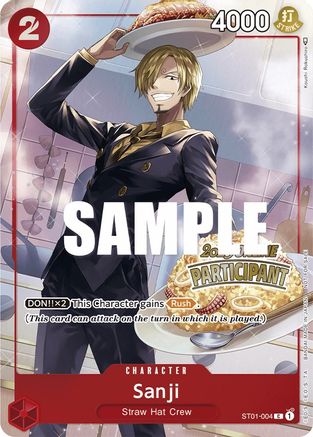 Sanji (Online Regional 2023) [Participant] (ST01-004) [One Piece Promotion Cards] Foil One Piece Single Bandai