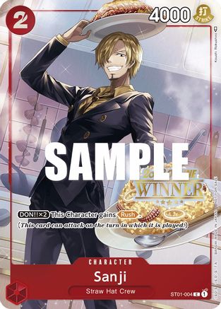 Sanji (Online Regional 2023) [Winner] (ST01-004) [One Piece Promotion Cards] Foil One Piece Single Bandai