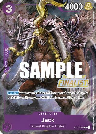 Jack (Online Regional 2023) [Finalist] (ST04-008) [One Piece Promotion Cards] Foil One Piece Single Bandai