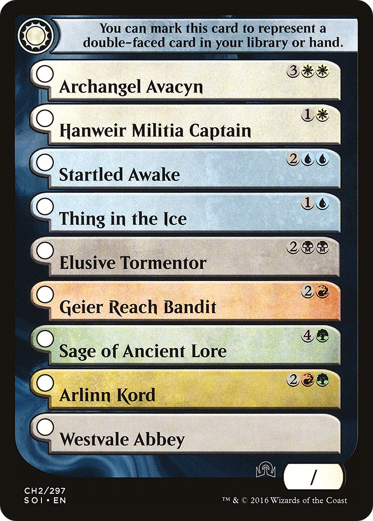 Checklist Card - (CH2) Shadows over Innistrad (SOI-CH2) [Tokens] Shadows over Innistrad Tokens MTG Single Wizards of the Coast