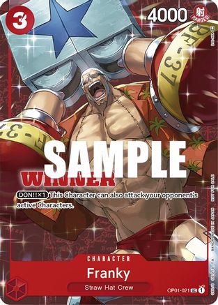 Franky (Tournament Pack Vol. 2) [Winner] (OP01-021) [One Piece Promotion Cards] One Piece Single Bandai