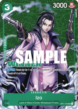Izo (Tournament Pack Vol. 2) [Winner] (OP01-033) [One Piece Promotion Cards] One Piece Single Bandai