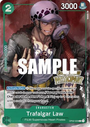 Trafalgar Law (Offline Regional 2023) [Participant] (OP02-035) [One Piece Promotion Cards] Foil One Piece Single Bandai