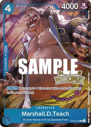 Marshall.D.Teach (Offline Regional 2023) [Participant] (ST03-014) [One Piece Promotion Cards] Foil One Piece Single Bandai