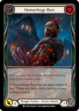 Hemorrhage Bore (Yellow) [LGS120] (Promo)  Rainbow Foil Flesh And Blood Single Flesh And Blood   