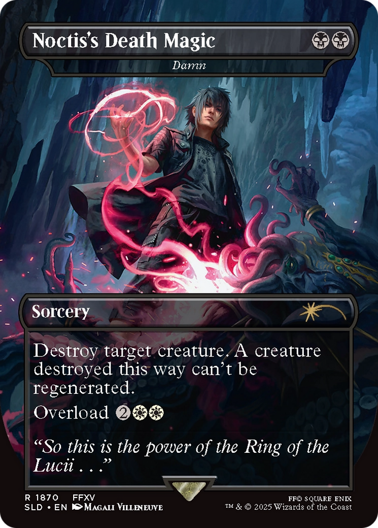 Noctis's Death Magic - Damn (SLD-1870) [Secret Lair] Drop (Borderless) MTG Single Wizards of the Coast