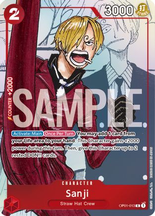 Sanji - OP01-013 (Alternate Art) (OP01-013) [One Piece Promotion Cards] Foil One Piece Single Bandai