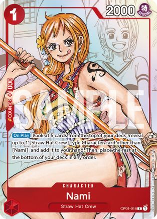 Nami - OP01-016 (Alternate Art) (OP01-016) [One Piece Promotion Cards] Foil One Piece Single Bandai