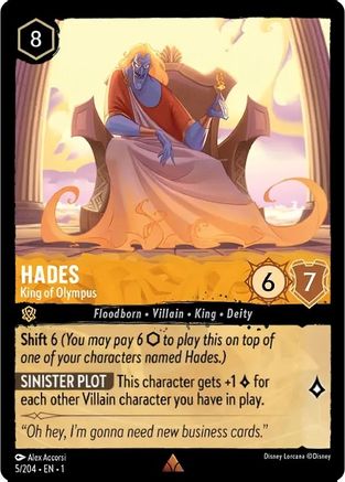 Hades - King of Olympus (5/204) [The First Chapter] Cold Foil Lorcana Single Disney