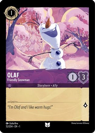 Olaf - Friendly Snowman (52/204) [The First Chapter] Cold Foil Lorcana Single Disney