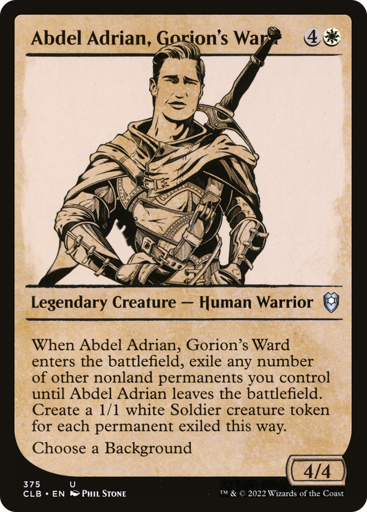 Abdel Adrian, Gorion's Ward (CLB-375) [Commander Legends: Battle for Baldur's Gate] (Showcase) MTG Single Wizards of the Coast